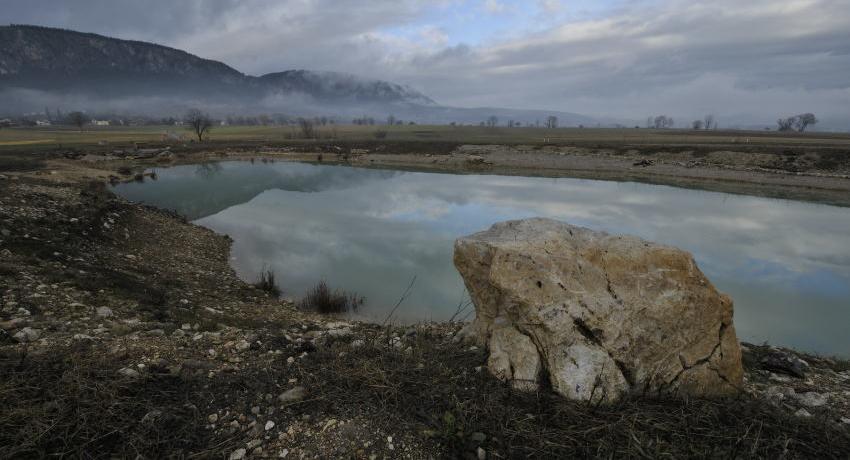 Der Teich kurz nach dem Bau