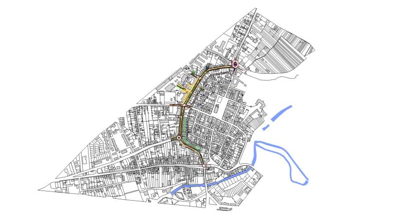 Übersicht über die Gesamtplanung mit angrenzender Innenstadt